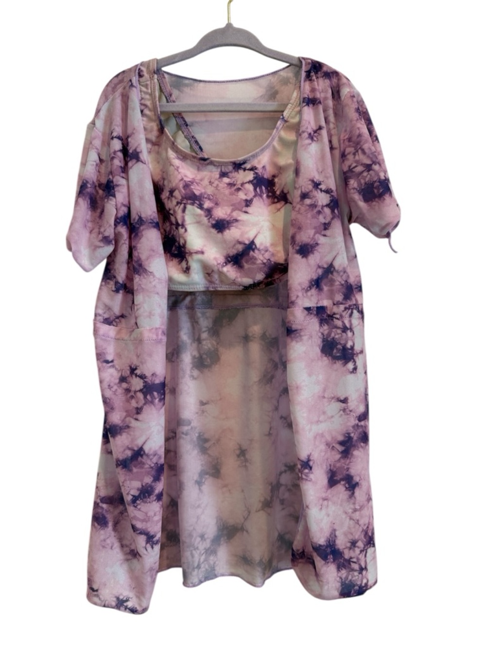 Tie-Dye Purple & Pink 3-Piece Swim Set